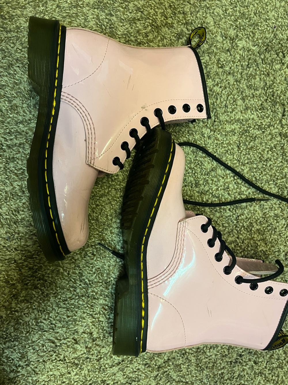 Dr. Martens Pink Patent Lace-Up Combat Boots - Picture 5 of 6